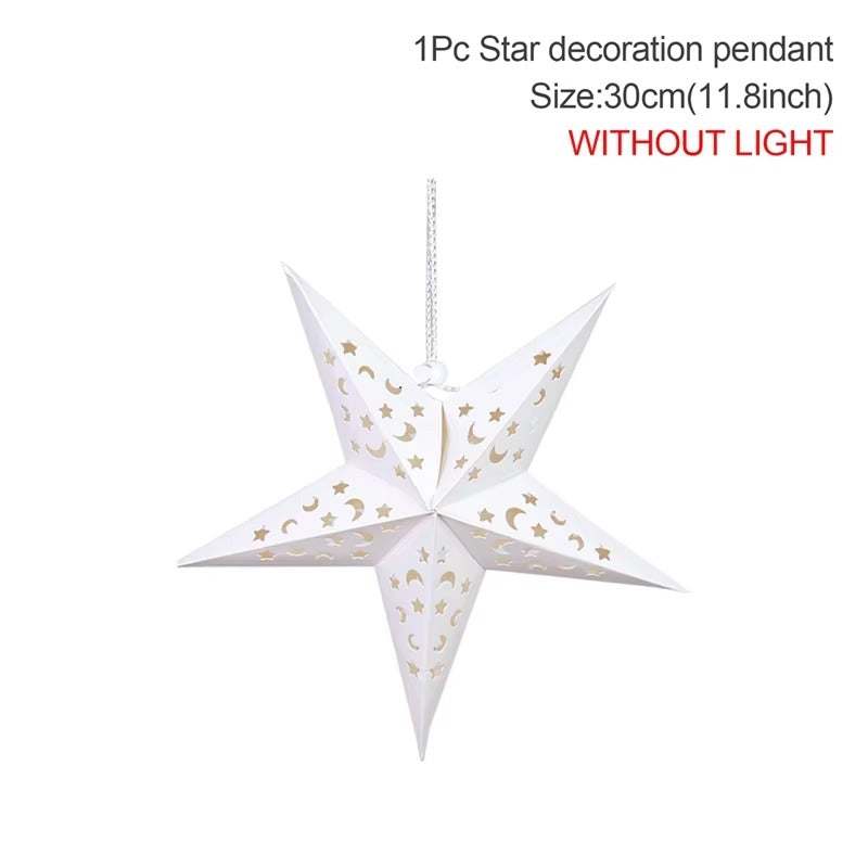 3PCS Paper Star Lantern Lights - Ramadan Eid and Christmas Decor