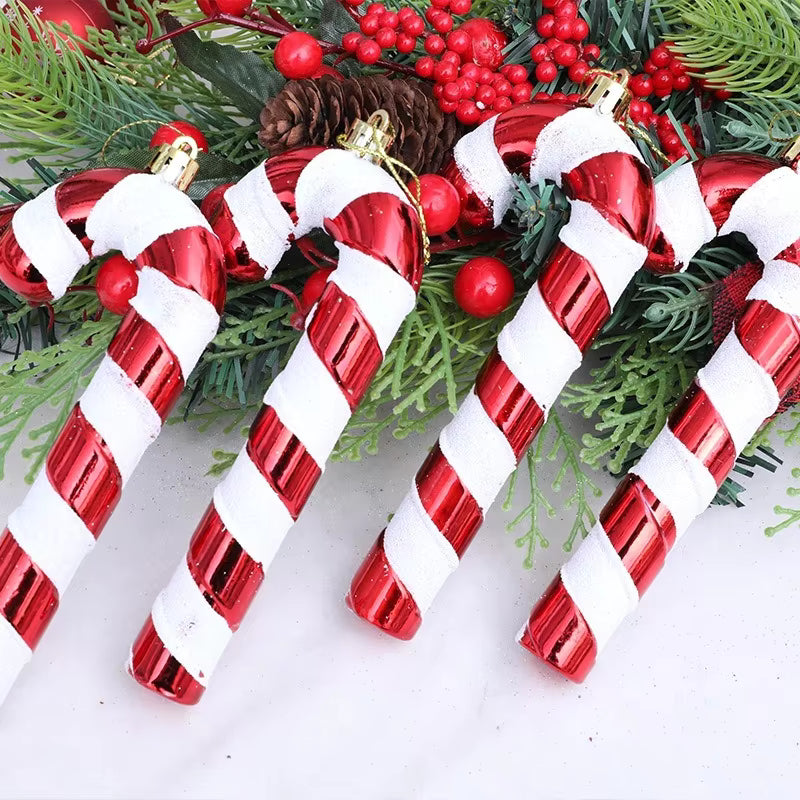 Large Size Christmas Candy Cane Decoration Plastic Candy Cane Hanging Pendant Christmas Tree Ornament for Xmas Party Holiday