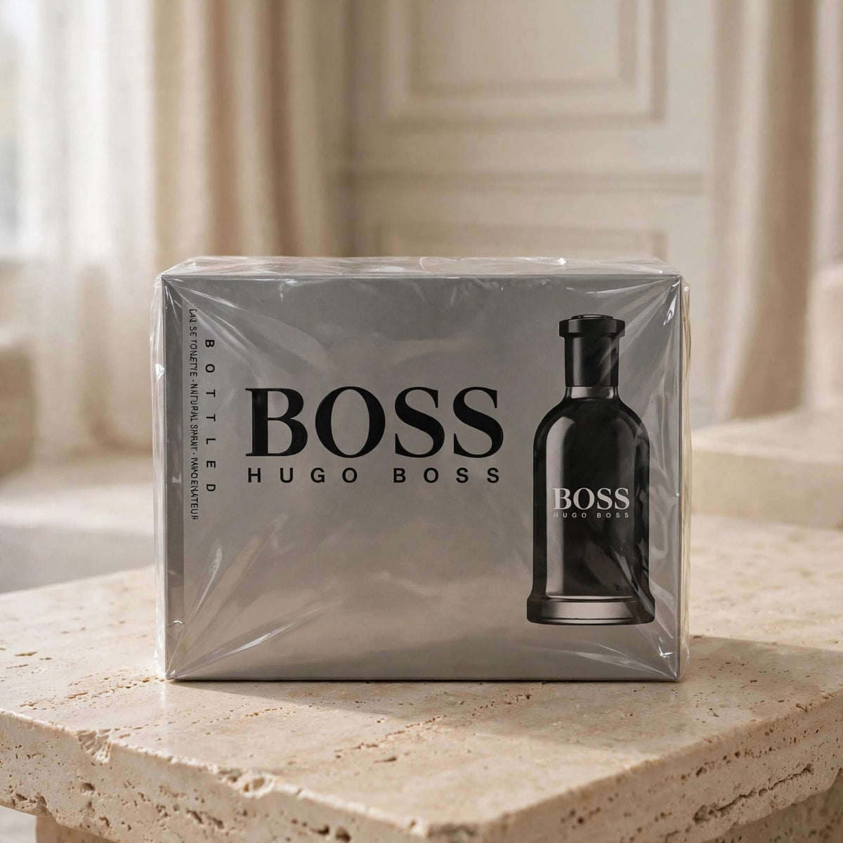 BOSS Bottled by Hugo Boss Eau de Toilette for Men - Silver Luxury Gift Box - Eau de Toilette Natural Spray - 100% Authentic Sealed