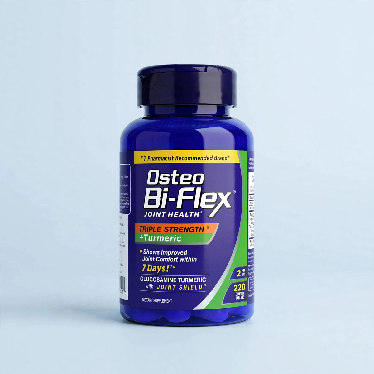 Osteo Bi-Flex Triple Strength + Turmeric - 220 Coated Tablets - Joint Health Supplement - Glucosamine with Joint Shield - #1 Pharmacist Recommended