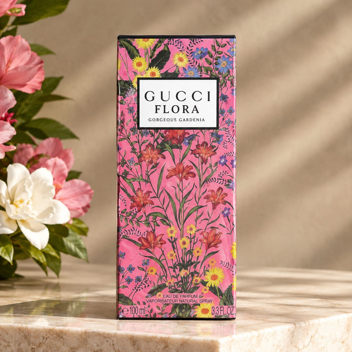 Gucci Flora Gorgeous Gardenia Eau de Parfum for Women - 100ml / 3.3 FL.OZ. | Luxury White Floral Sweet