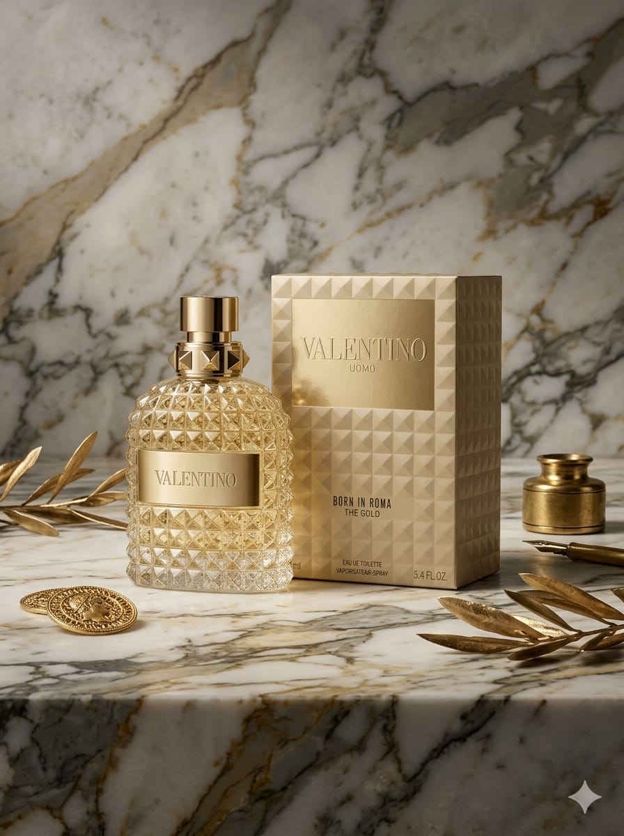 Valentino Uomo Born In Roma The Gold Eau de Toilette 3.4 FL OZ / 100ml - Luxury Men's Gold Fragrance