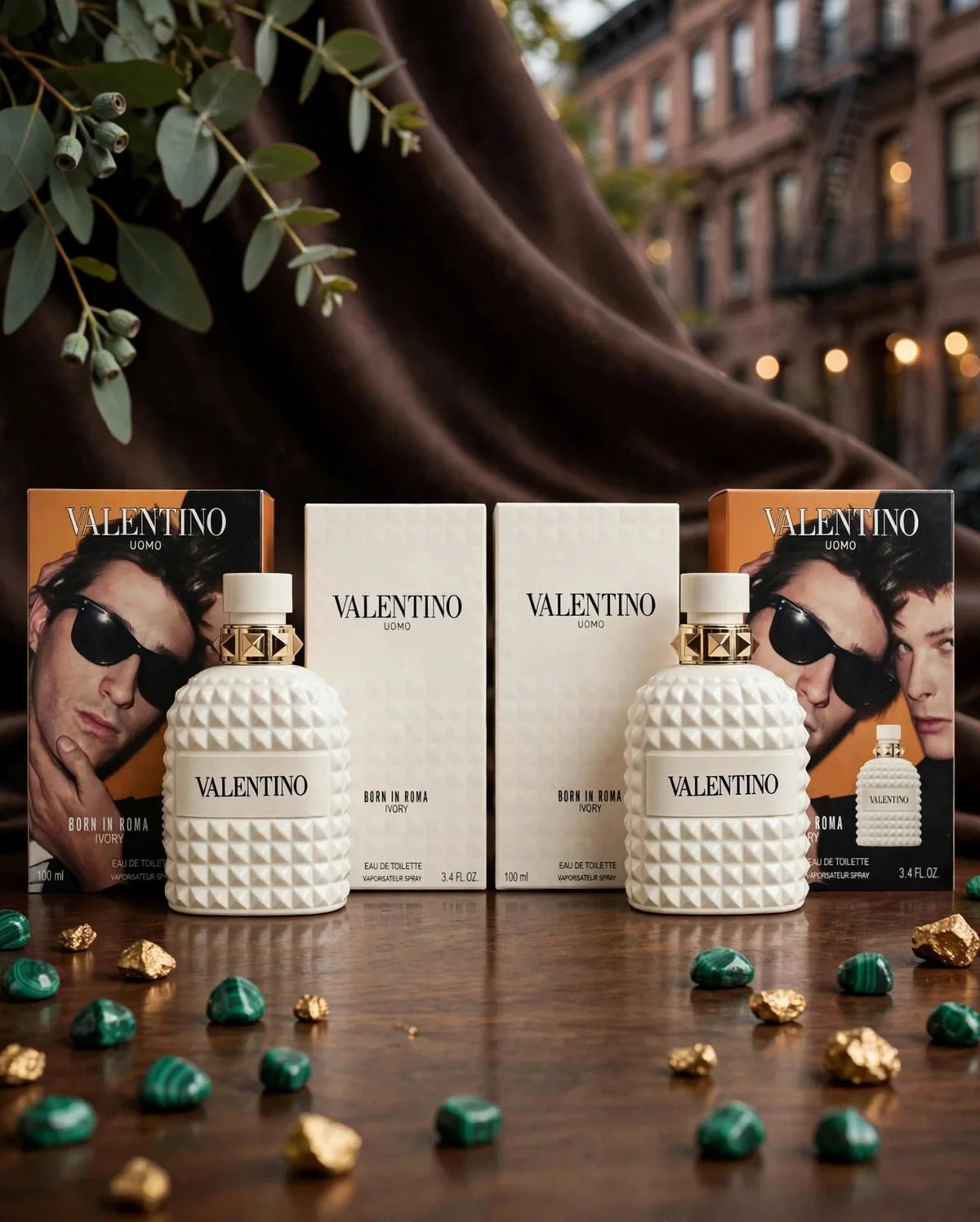 Valentino Uomo Born In Roma Ivory EDT 100ml - 2 Pack | Fresh Vanilla Cologne For Men | 200ml