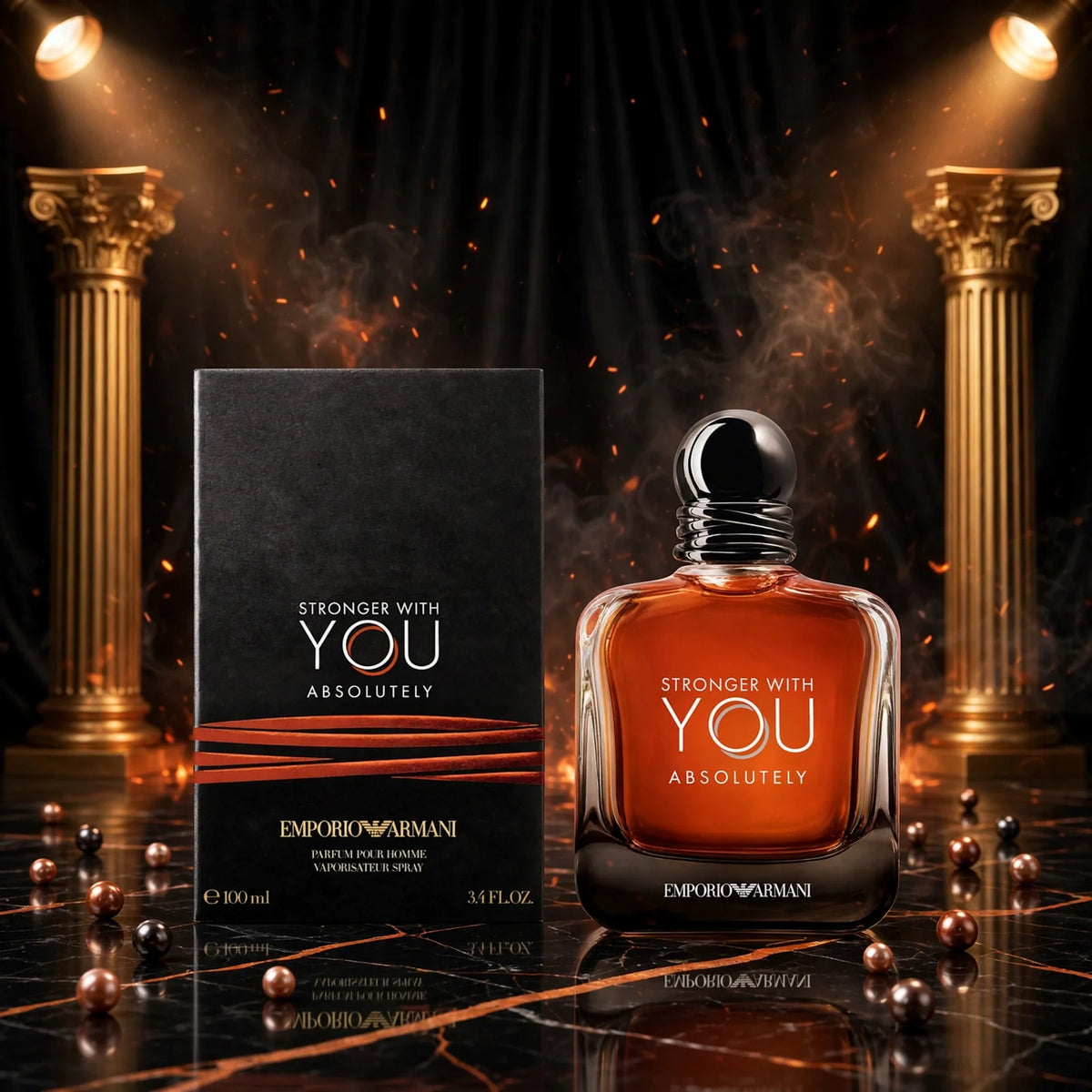 Emporio Armani Stronger With You Absolutely Eau de Parfum for Men - 100ml / 3.4 FL.OZ. | Intense Lavender Boozy Fragrance