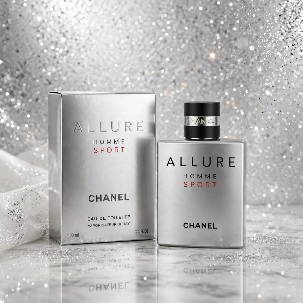 Chanel Allure Homme Sport Eau De Toilette For Men – 100ml | Silver Luxury Sporty Perfume | Fresh & Powerful