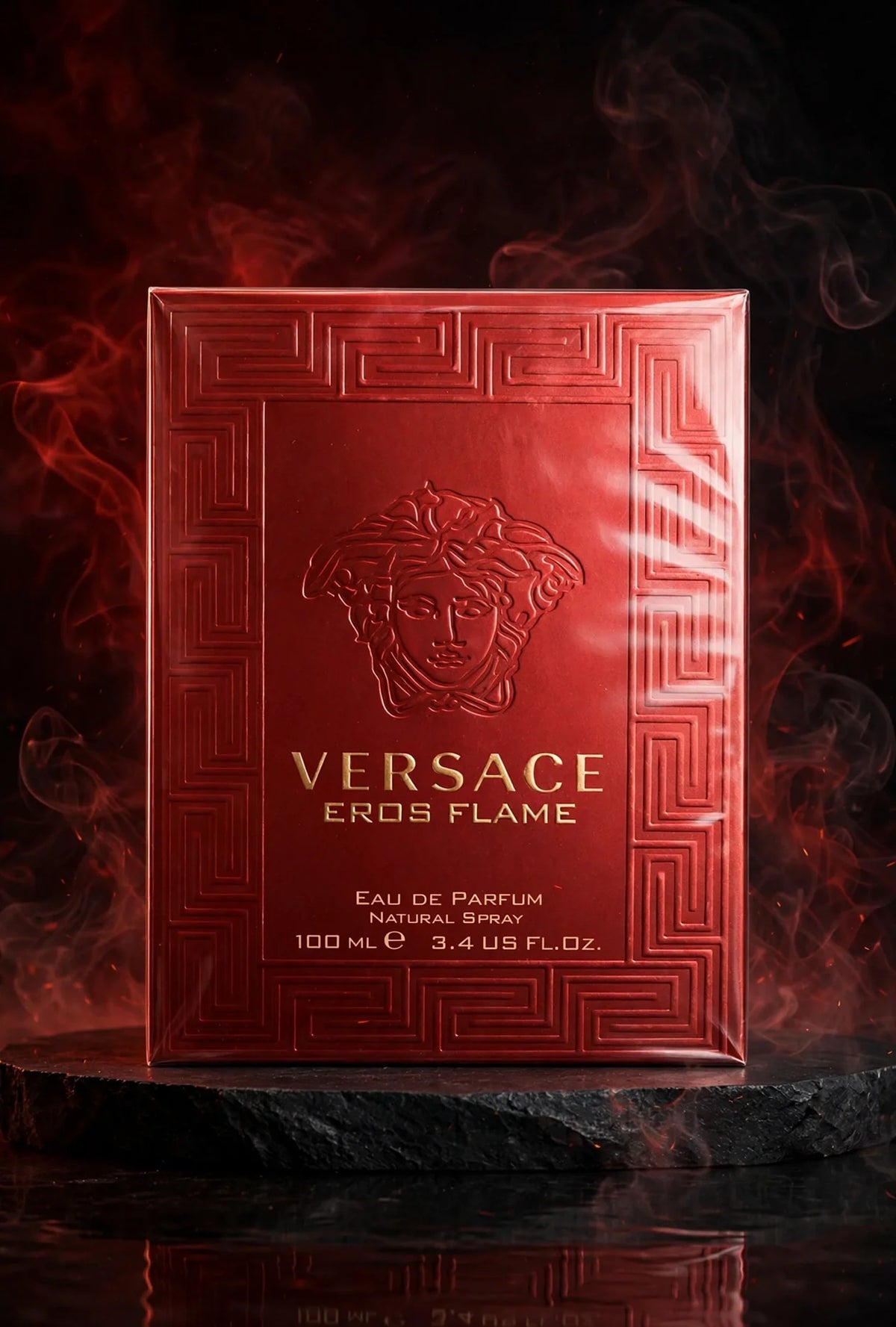 Versace Eros Flame Eau de Parfum 3.4 FL OZ / 100ml - Intense Men's Perfume - Fiery & Masculine
