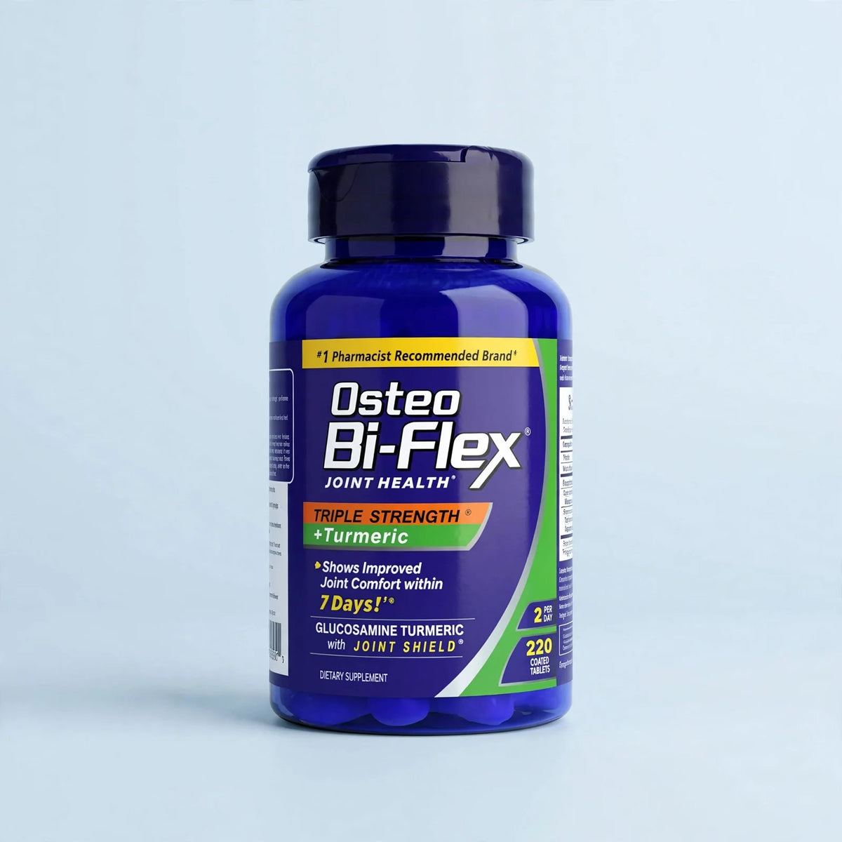 Osteo Bi-Flex Triple Strength + Turmeric - 220 Coated Tablets - Joint Health Supplement - Glucosamine with Joint Shield - #1 Pharmacist Recommended