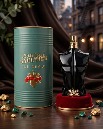 Jean Paul Gaultier Le Beau Le Parfum 125ml - 2 Pack | Intense Woody Amber Men's EDP | Iconic Tin Can