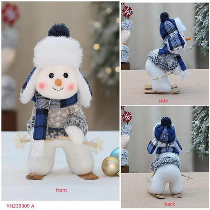 Plush doll Toy Cute Skiing Rocking Snowman Decorations Plush Toy Holiday Party House Gifts for Girl Birthday Gifts Boy Kids