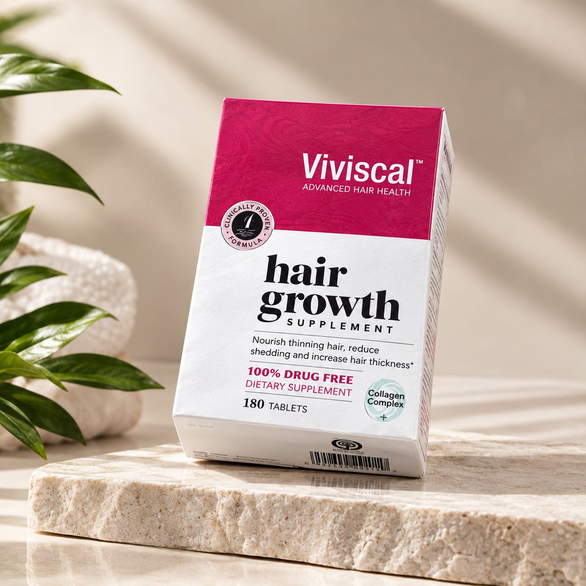 Viviscal Advanced Hair Health - Hair Growth Supplement for Women - 100% Drug Free with Collagen Complex - 180 Tablets - 3 Month Supply