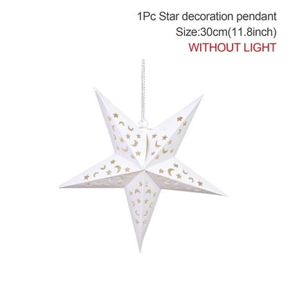 3PCS Paper Star Lantern Lights - Ramadan Eid and Christmas Decor