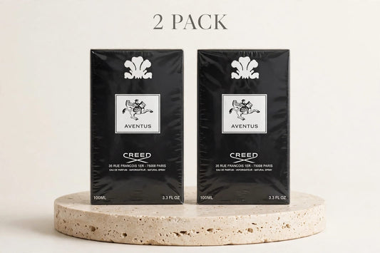 2 PACK - Creed Aventus Eau de Parfum 100ML x 2 - 3.3 FL OZ Each - 35 Rue Francois 1er Paris - For Men - Sealed Bundle