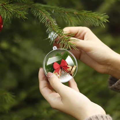10PCS Clear Plastic Christmas Ball Ornaments - DIY Fillable Baubles