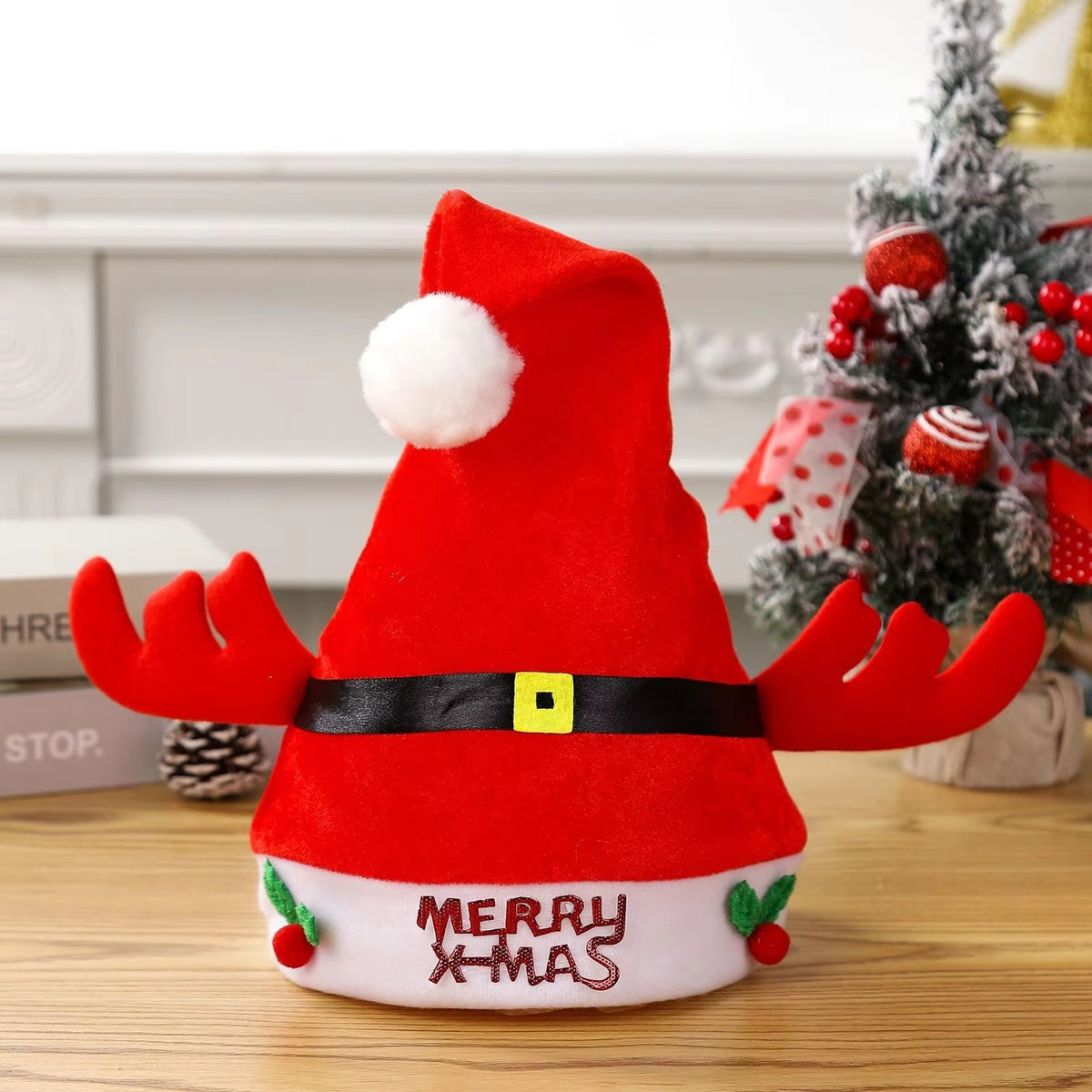 Single-Layer Christmas Hat Christmas Tree School Bar Carnival New Year Party Scene Setting Decor Family Friend Dress Up Hat