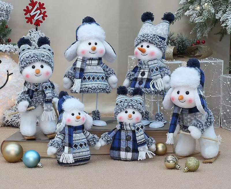 Plush doll Toy Cute Skiing Rocking Snowman Decorations Plush Toy Holiday Party House Gifts for Girl Birthday Gifts Boy Kids