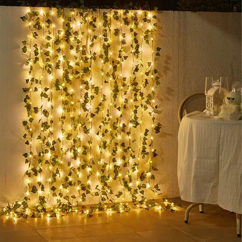 Green Leaf String Light Ivy Leaf Fairy Lights for Bedroom Party Festival Wedding Birthday Christmas Valentine's Day Decor