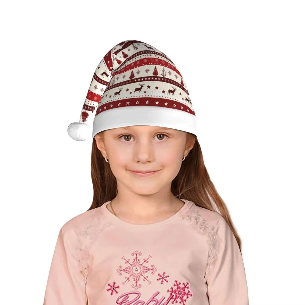 Christmas Reindeer Snowflake Deer Anime Cartoon Christmas Hat for Boy Girl Fall Santa Hat Cap Xmas Party Gifts
