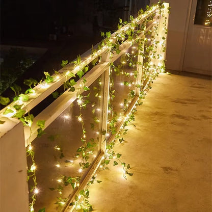 Green Leaf String Light Ivy Leaf Fairy Lights for Bedroom Party Festival Wedding Birthday Christmas Valentine's Day Decor