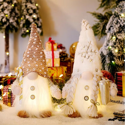 Glowing Gnome Christmas Faceless Doll 30cm Tree Decorations 2026 Night Light Xmas Gift Navidad 2027 New Year Home Decor