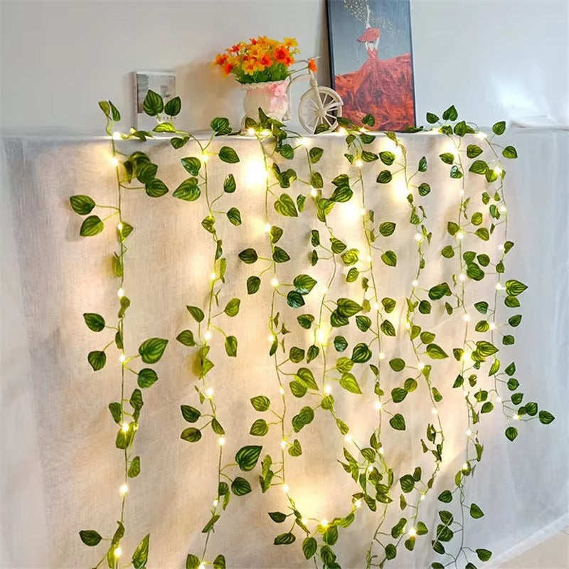 Green Leaf String Light Ivy Leaf Fairy Lights for Bedroom Party Festival Wedding Birthday Christmas Valentine's Day Decor