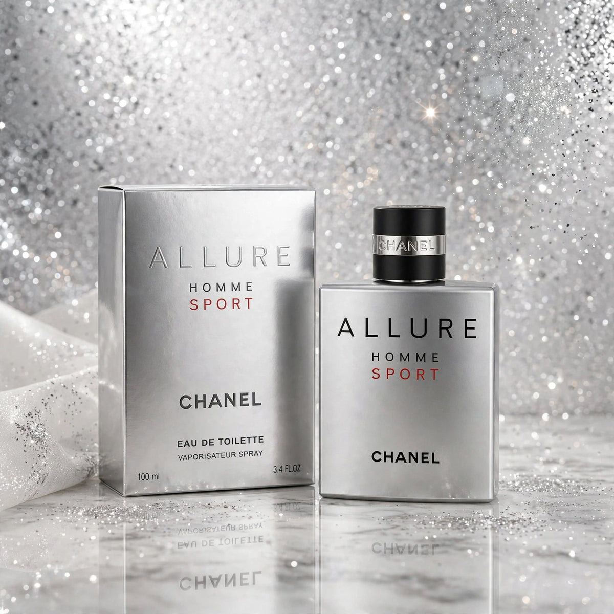 Chanel Allure Homme Sport Eau De Toilette For Men – 100ml | Silver Luxury Sporty Perfume | Fresh & Powerful